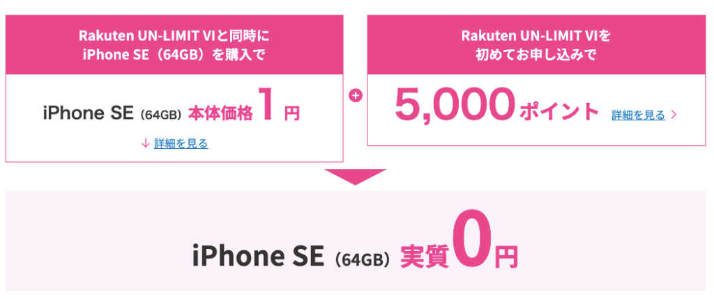 楽天モバイルiPhone0円キャンペーン